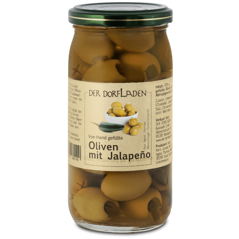 Grüne Oliven mit Jalapeno