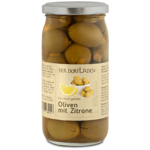 DER DORFLADEN Oliven gruen Chalkidiki-Oliven mit Zitrone