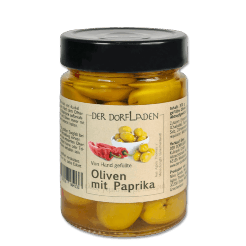 DER DORFLADEN Oliven gruen Chalkidiki-Oliven mit Paprika