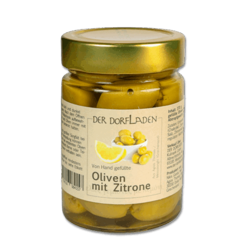 DER DORFLADEN Oliven gruen Chalkidiki-Oliven mit Zitrone